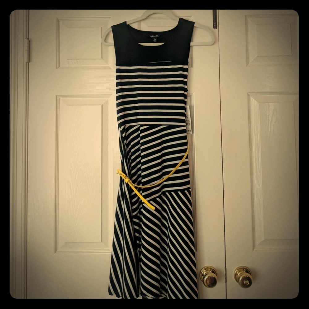 Black and White Striped Dress